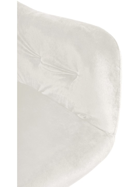 Stanley fluwelen eetkamerstoel, crème