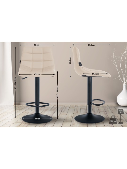 Set van 2 barkrukken Jerry kunstleer, crème