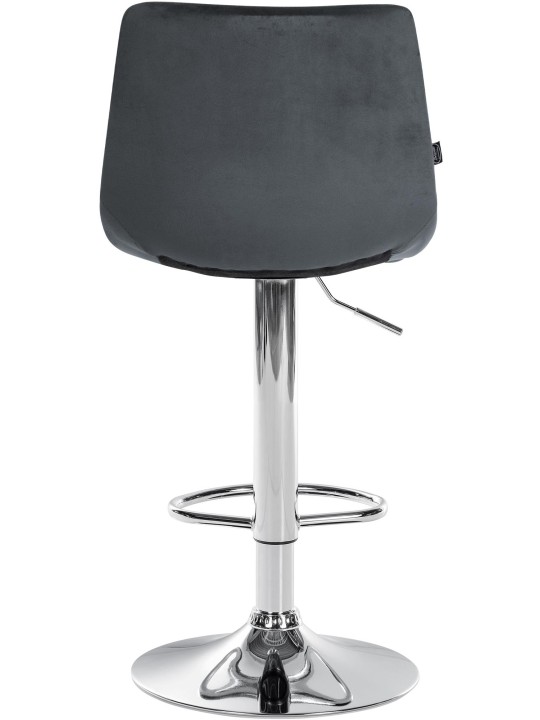 Set van 2 barkrukken Jerry fluweel chroom, donkergrijs