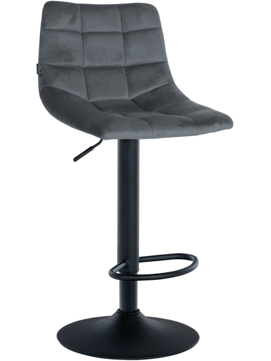 Set van 2 barkrukken Jerry fluweel, donkergrijs