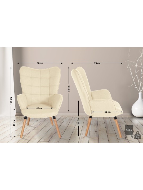 Fauteuil Tuinstof, crème Fauteuil Tuinstof, crème