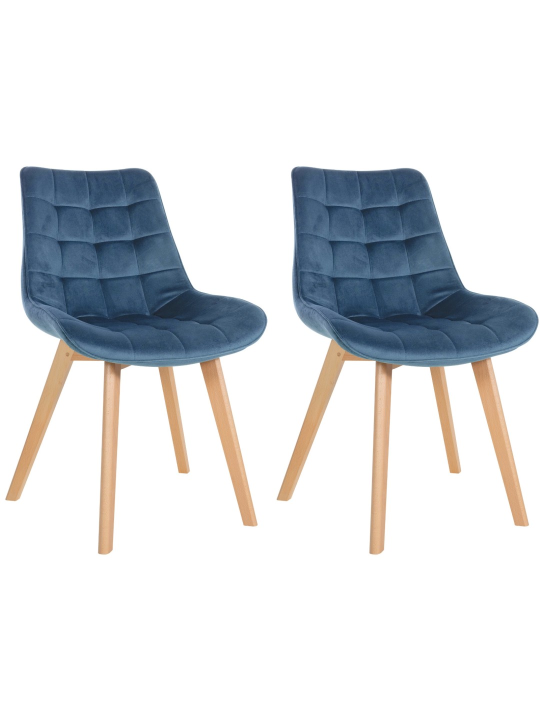 Set van 2 stoelen Brook fluweel, blauw