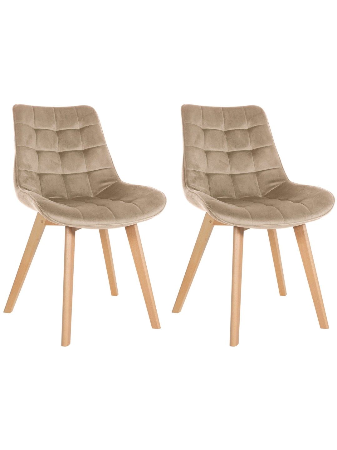 Set van 2 stoelen Brook fluweel, bruin