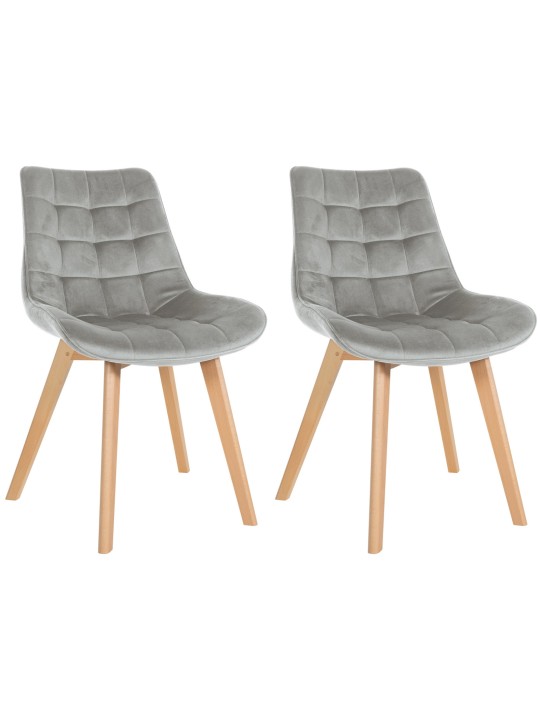 Set van 2 stoelen Brook fluweel, grijs