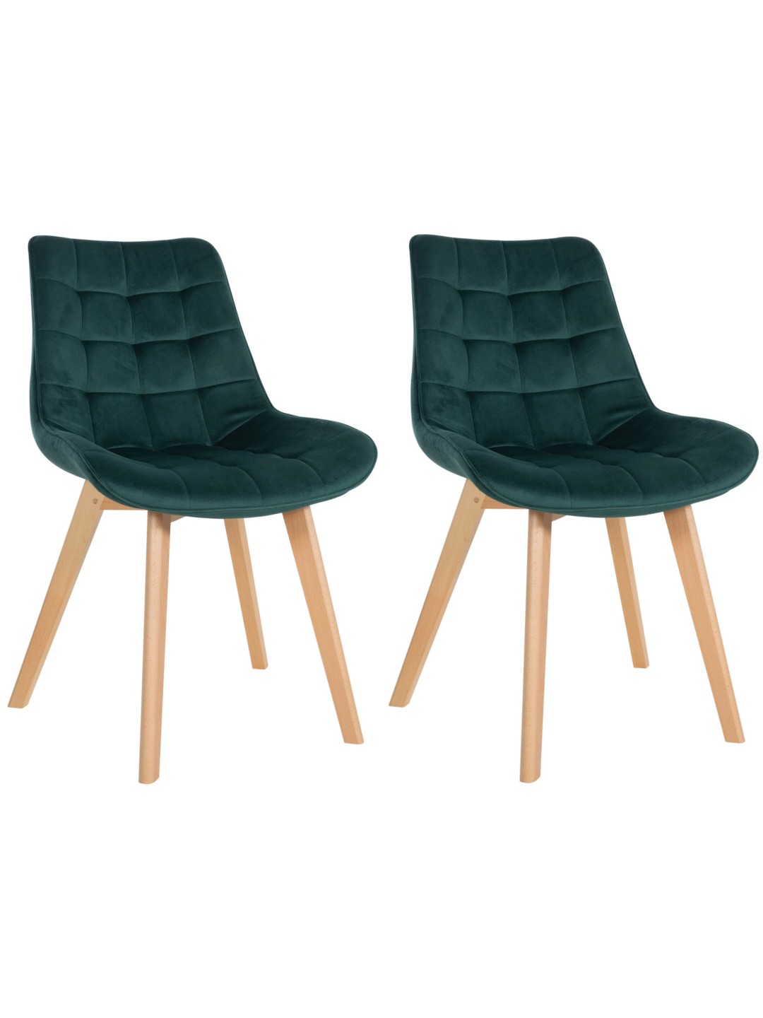 Set van 2 stoelen Brook fluweel, groen