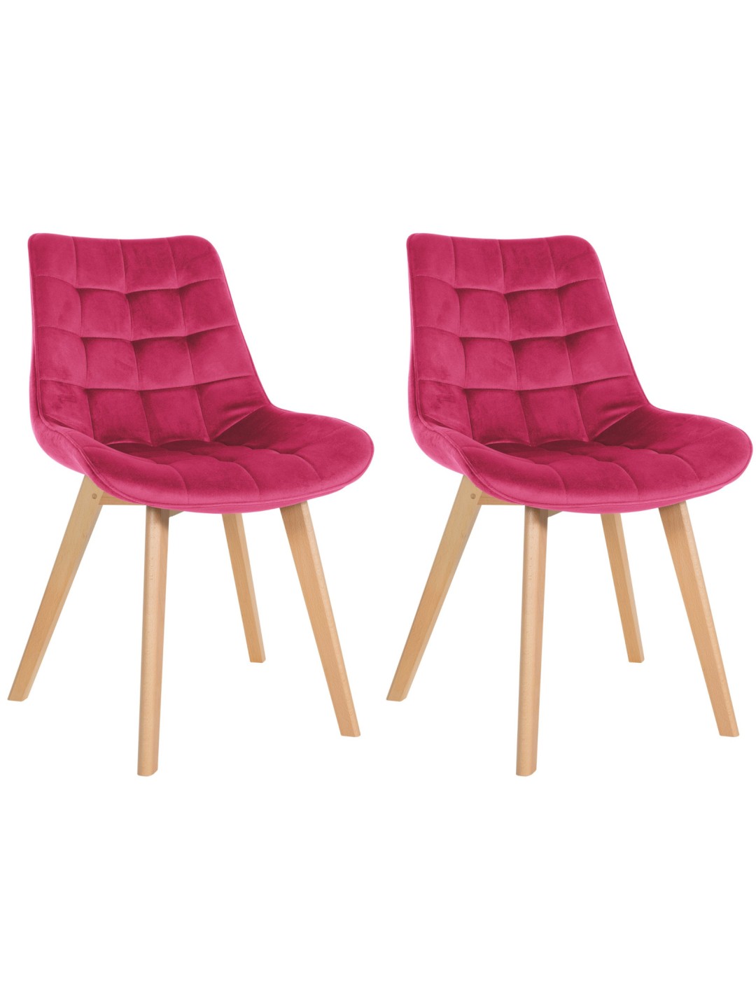 Set van 2 stoelen Brook fluweel, rood
