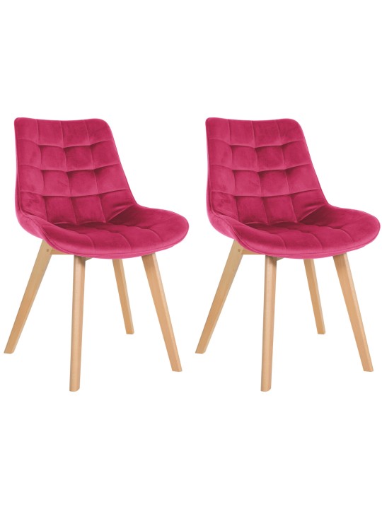 Set van 2 stoelen Brook fluweel, rood