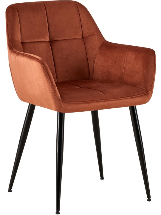 Bezoekersstoel Emia fluweel, bruin Bezoekersstoel Emia fluweel, bruin