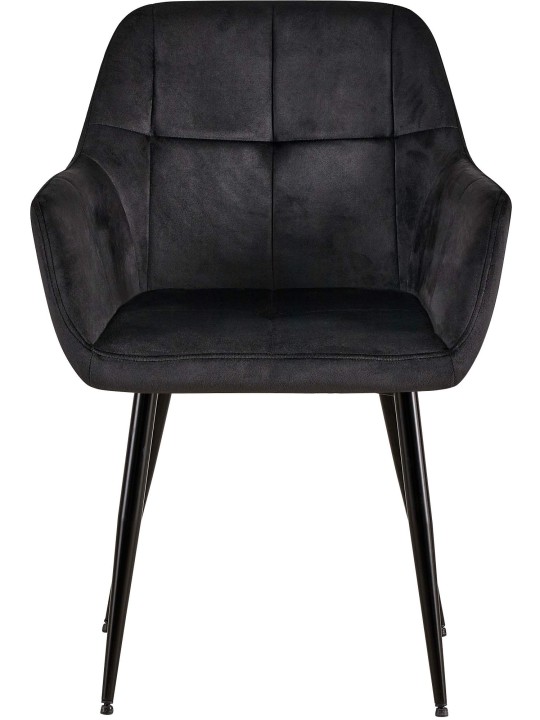 Bezoekersstoel Emia fluweel, zwart