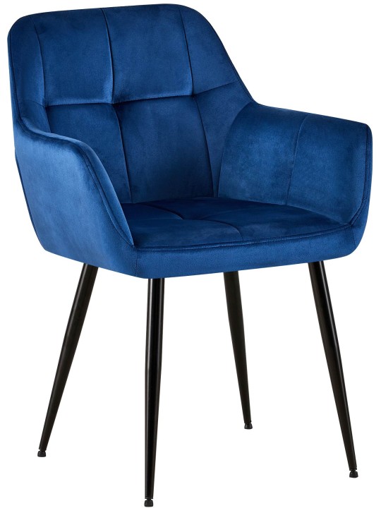 Bezoekersstoel Emia fluweel, blauw Bezoekersstoel Emia fluweel, blauw