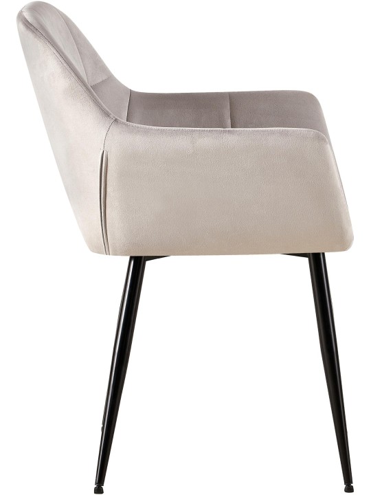 Bezoekersstoel Emia fluweel, lichtgrijs Bezoekersstoel Emia fluweel, lichtgrijs