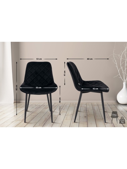 Stoelveren Fluweel, zwart Stoelveren Fluweel, zwart