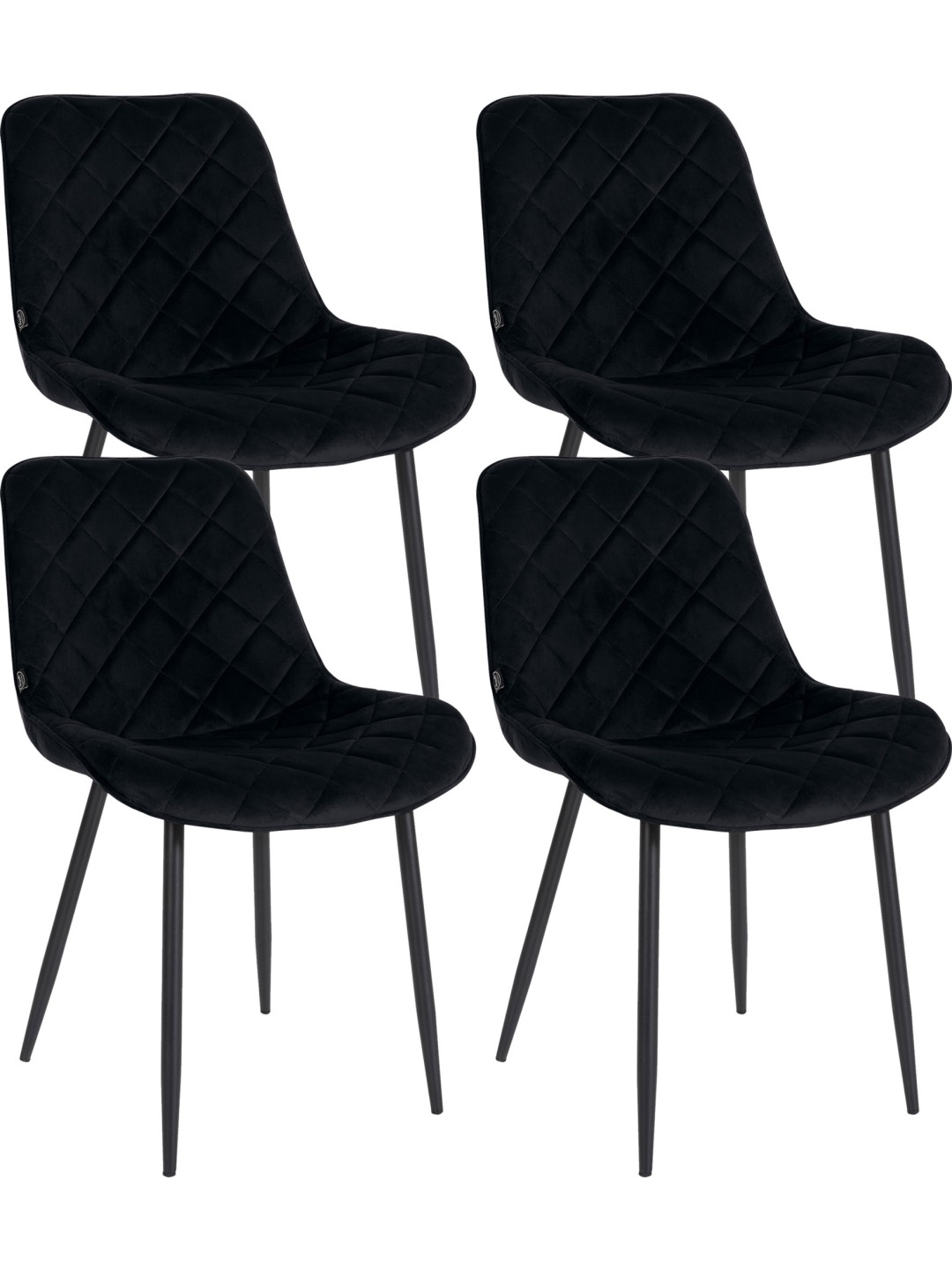 Set van 4 stoelen Springs Velvet, zwart