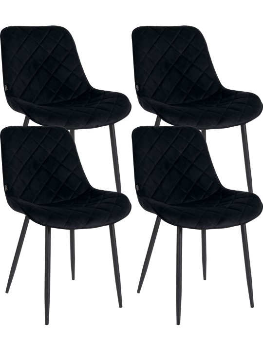 Set van 4 stoelen Springs Velvet, zwart