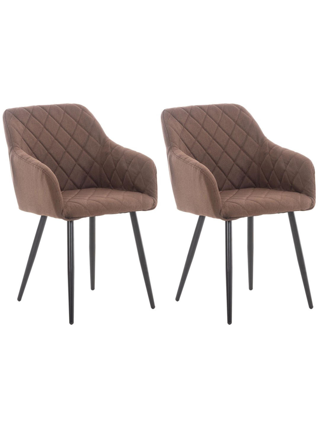 Set van 2 eetkamerstoelen Shila stof, bruin