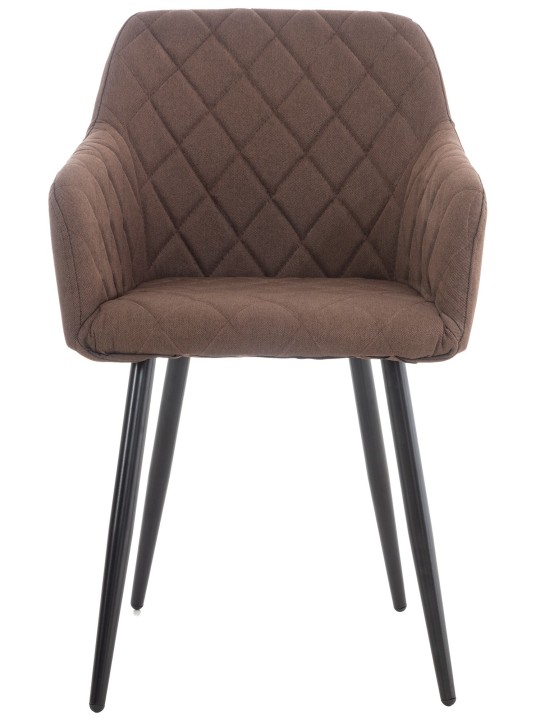Set van 2 eetkamerstoelen Shila stof, bruin