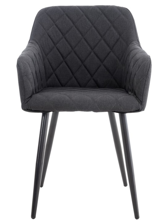 Set van 2 eetkamerstoelen Shila stof, zwart