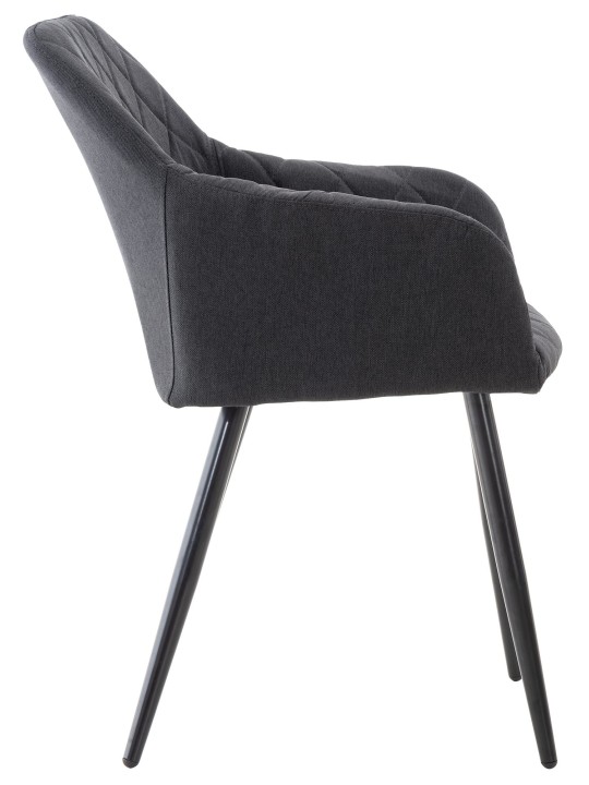 Set van 2 eetkamerstoelen Shila stof, zwart