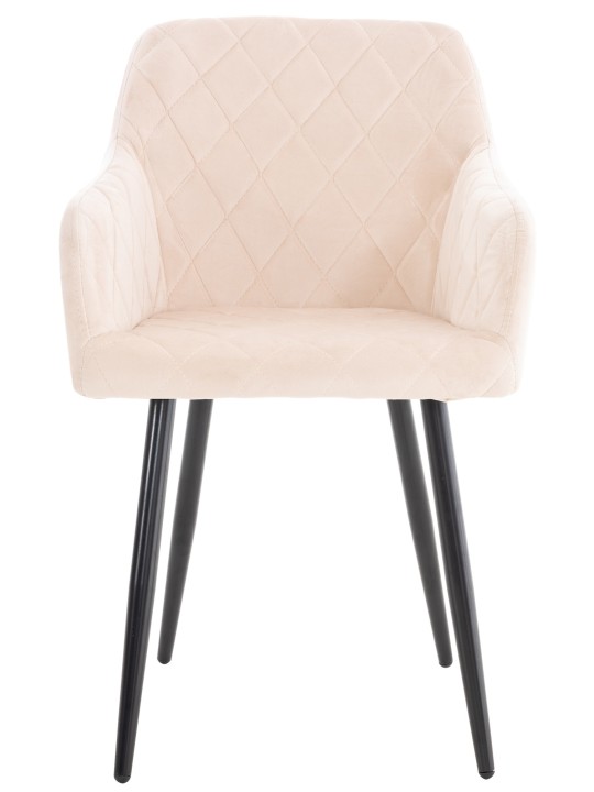 Set van 2 eetkamerstoelen Shila fluweel, beige