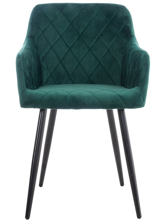 Set van 2 eetkamerstoelen Shila fluweel, groen
