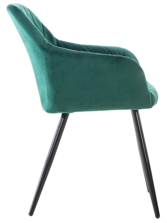 Set van 2 eetkamerstoelen Shila fluweel, groen