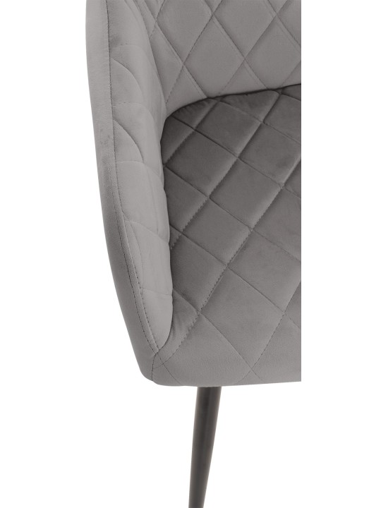 Set van 2 eetkamerstoelen Shila fluweel, grijs