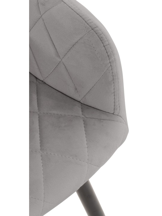 Set van 2 eetkamerstoelen Shila fluweel, grijs