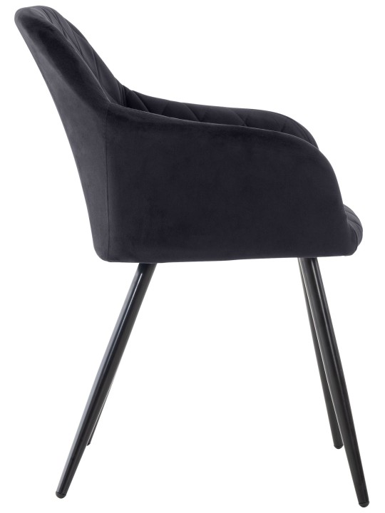 Set van 2 eetkamerstoelen Shila fluweel, zwart