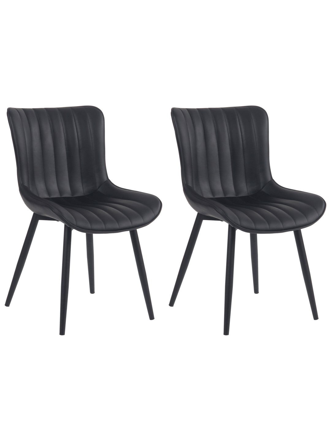 Set van 2 stoelen Largo kunstleer, zwart