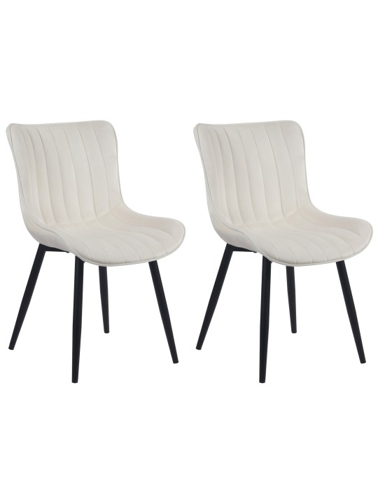 Set van 2 stoelen Largo fluweel, crème