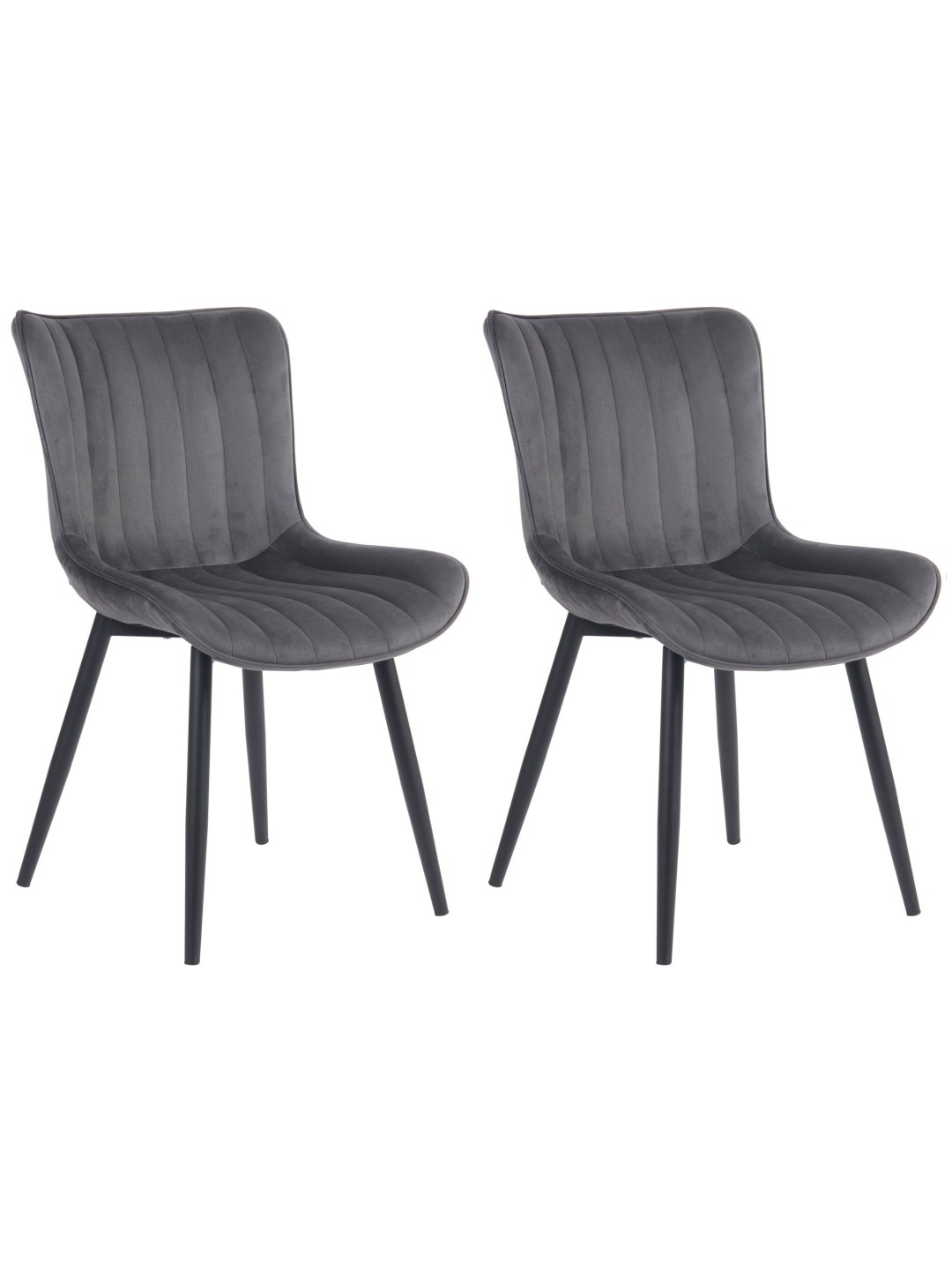 Set van 2 stoelen Largo fluweel, donkergrijs