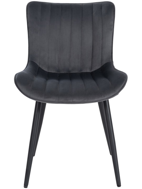 Set van 2 stoelen Largo fluweel, donkergrijs