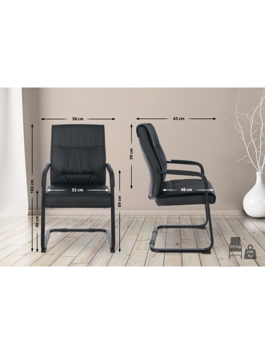 XL bezoekersstoel Anubis, zwart/zwart