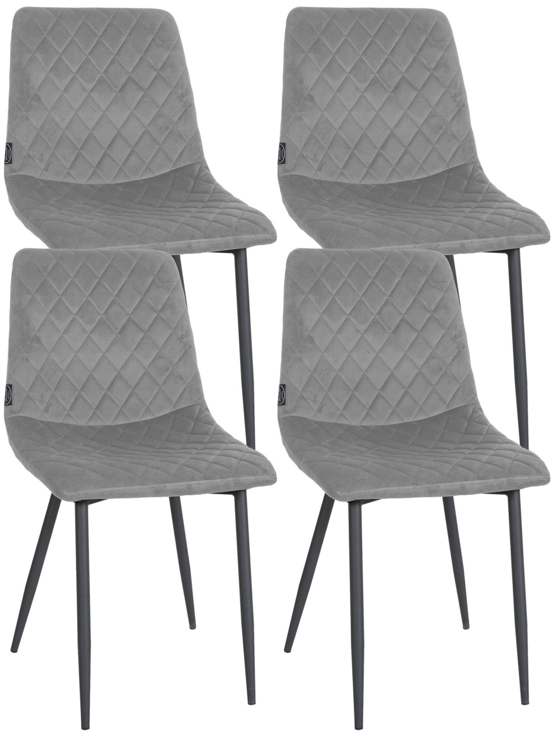 Set van 4 stoelen Telde fluweel, grijs