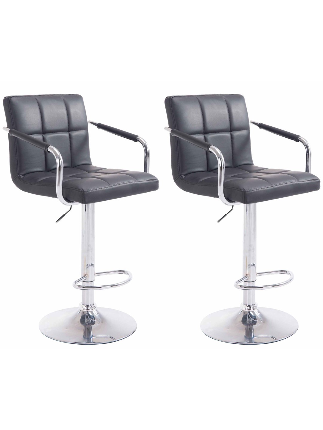 Set van 2 barkrukken Lucy V2 chroom, zwart