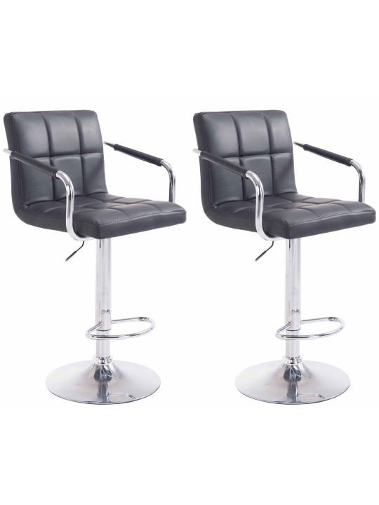 Set van 2 barkrukken Lucy V2 chroom, zwart