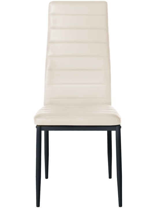 Set van 4 eetkamerstoelen Mayfair kunstleer, crème