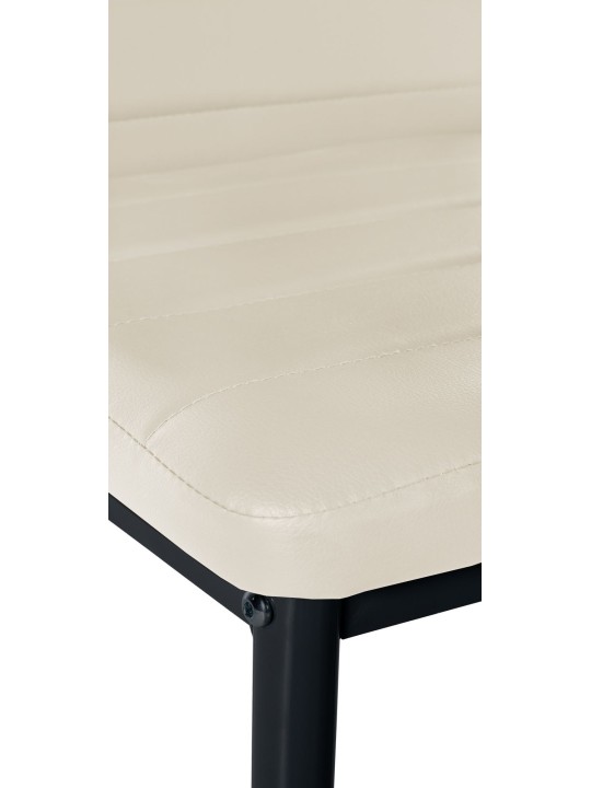 Set van 4 eetkamerstoelen Mayfair kunstleer, crème