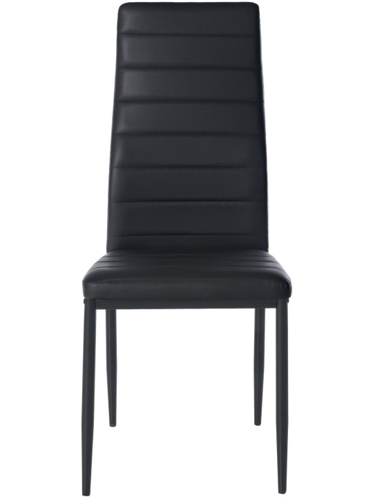 Set van 4 eetkamerstoelen Mayfair kunstleer, zwart