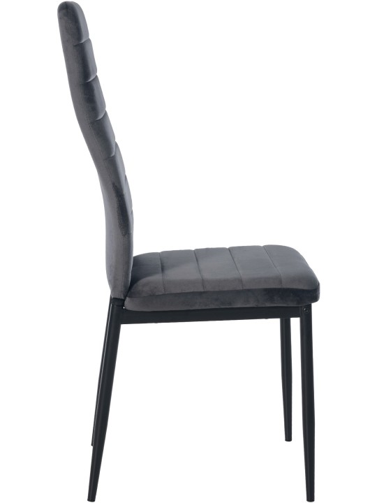 Set van 4 eetkamerstoelen Mayfair fluweel, grijs