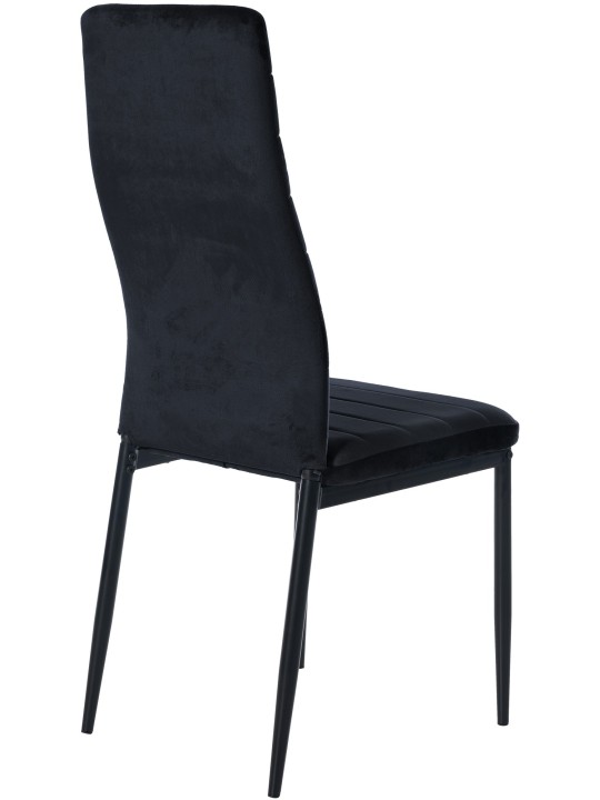 Set van 4 eetkamerstoelen Mayfair fluweel, zwart