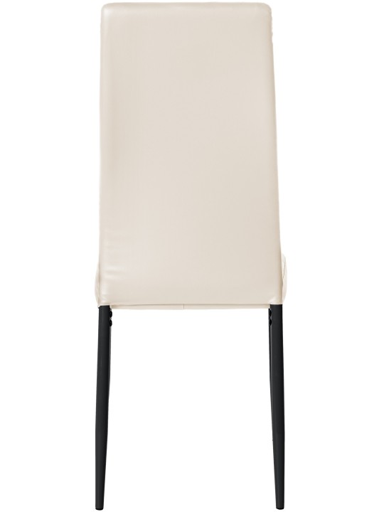 Set van 6 eetkamerstoelen Mayfair kunstleer, crème