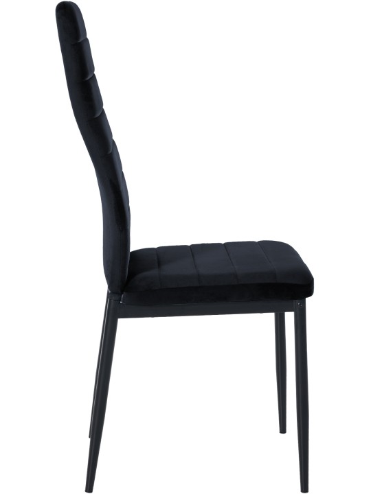 Set van 6 eetkamerstoelen Mayfair fluweel, zwart