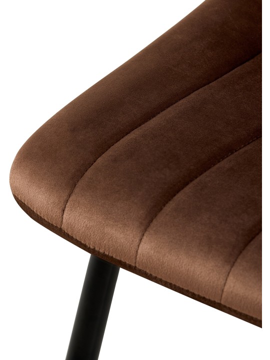 Stoel Dijon fluweel, bruin