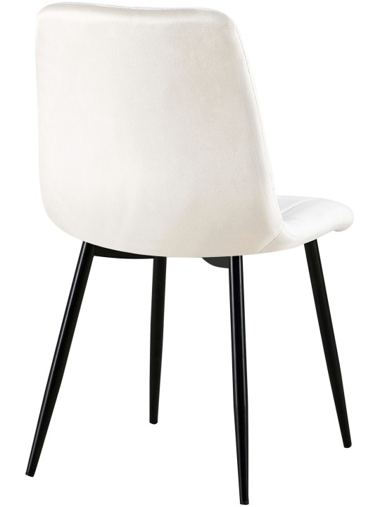 Set van 4 stoelen Dijon fluweel, crèmewit