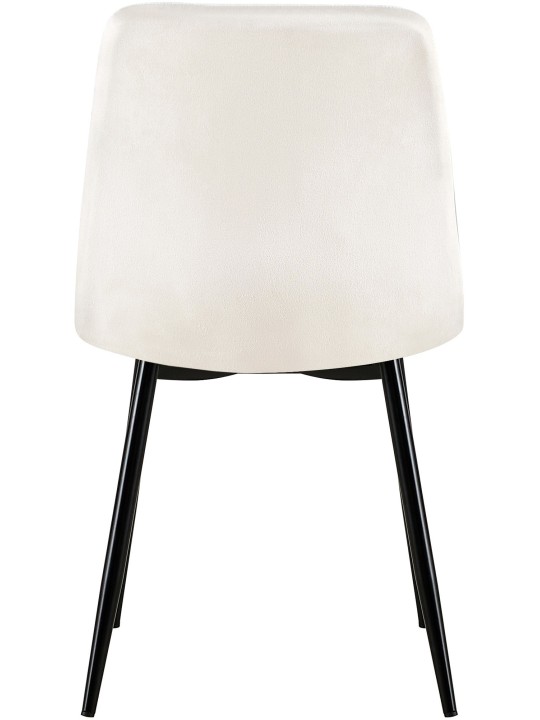 Set van 4 stoelen Dijon fluweel, crèmewit