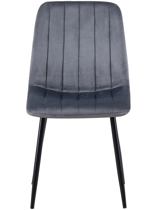 Set van 4 stoelen Dijon fluweel, donkergrijs