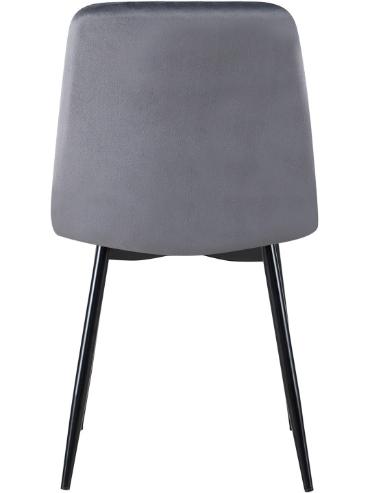 Set van 4 stoelen Dijon fluweel, donkergrijs