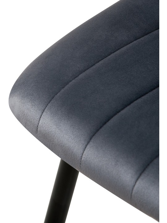 Set van 4 stoelen Dijon fluweel, donkergrijs