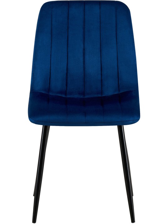Set van 4 stoelen Dijon fluweel, blauw